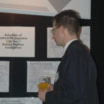 Someone in front the booth of Robert Mathys Foundation.