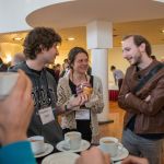 Participants and Claudia Loebel (Löbel,C) during a coffee break, 19th Swiss Conference on Biomaterials (SSB), Congress Center Davos, Room Aspen, June 26, 2013, (25.06.2013)