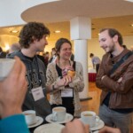 Participants and Claudia Loebel (Löbel,C) during a coffee break, 19th Swiss Conference on Biomaterials (SSB), Congress Center Davos, Room Aspen, June 26, 2013, (25.06.2013)