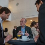 David Eglin (C) and Lukas Pfister (L) during a coffee break, 19th Swiss Conference on Biomaterials (SSB), Congress Center Davos, Room Aspen, June 26, 2013, (25.06.2013)