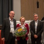 Honorary of Christine Wandrey, left Giancarlo Rizzoli and on the right Paul Henri Vallotton during the 19th Swiss Conference on Biomaterials (SSB), Congress Center Davos, Room Aspen, June 26, 2013, (26.06.2013)